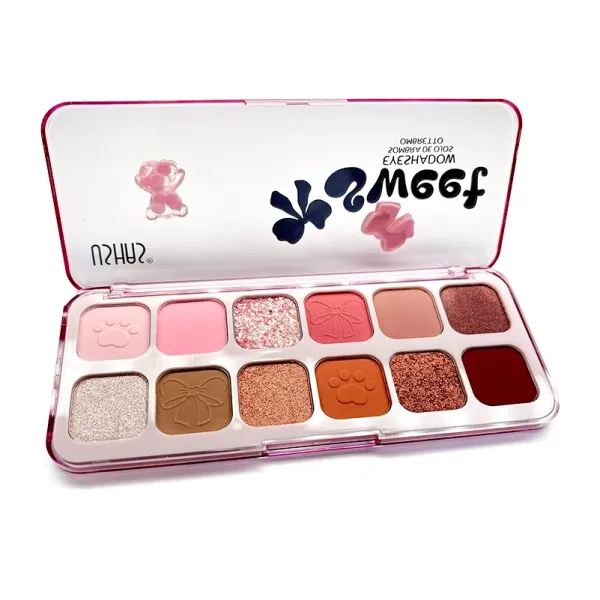 Paletă farduri USHAS – 12 culori Mate Sidefate și Glitter [2]