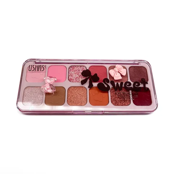 Paletă farduri USHAS – 12 culori Mate Sidefate și Glitter [1]