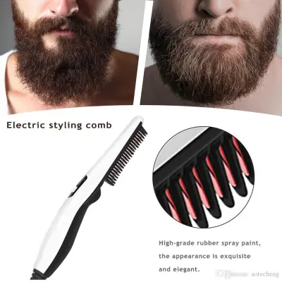 BEAUTY & CARE - Perie electrică termică 2 în 1 pentru păr și barbă – îndreptare rapidă, design ergonomic