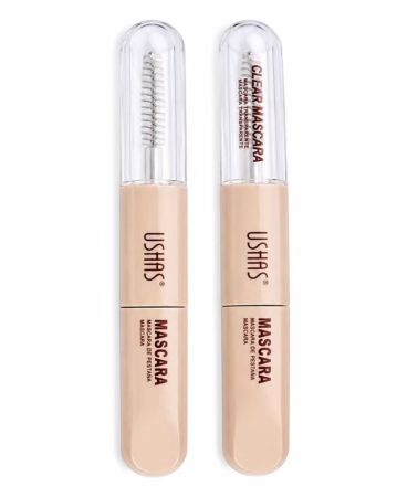 ACCESORII & MACHIAJ - Rimel 2 in 1 negru si gel transparent pentru gene si sprancene Ushas