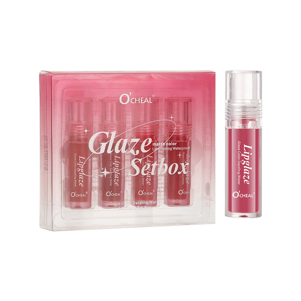 ACCESORII & MACHIAJ - Ruj lichid lucios O’CHEAL – Set Lipglaze Waterproof Cu Finish Strălucitor