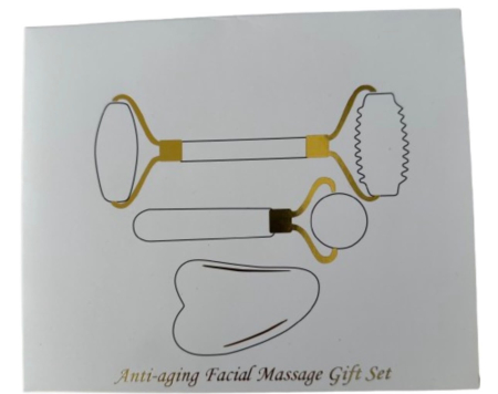Set 3 piese pentru masaj facial din piatră naturală (Jad / Piatră Verde) [1]