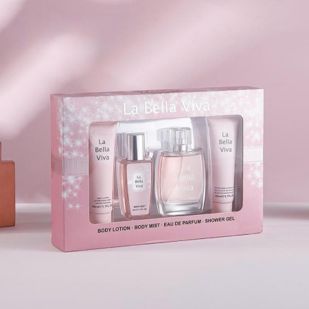 Set cadou dama parfum 4 piese – Loțiune, body mist, EDP, gel duș [1]