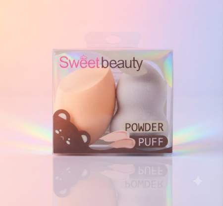ACCESORII & MACHIAJ - Set Duo "Sweet Beauty" – Bureți Cosmetici pentru Pudră