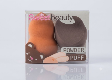 ACCESORII & MACHIAJ - Set Duo "Sweet Beauty" – Bureți Cosmetici pentru Pudră