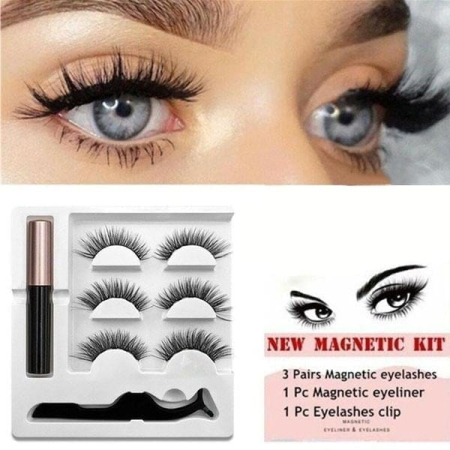 GENE & SPRANCENE - Set Gene False Magnetice – Aplicare Cu Eyeliner Magnetic, 3 Perechi în Set