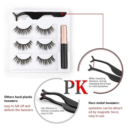 Set Gene False Magnetice – Aplicare Cu Eyeliner Magnetic, 3 Perechi în Set [1]