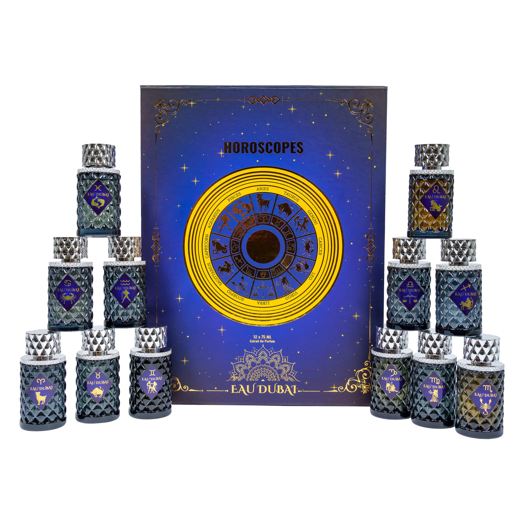 COLECTII EXCLUSIVE - Set Horoscopes Extract de Parfum, Unisex, EAU DUBAI, 12 x 75 ml