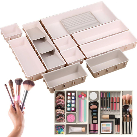 ACCESORII & MACHIAJ - Set Organizator Modular pentru Sertar (Capacitate mare)