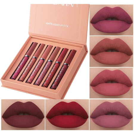 ACCESORII & MACHIAJ - Set rujuri lichide mate Handaiyan - 6 nuante pentru buze perfecte -SET A