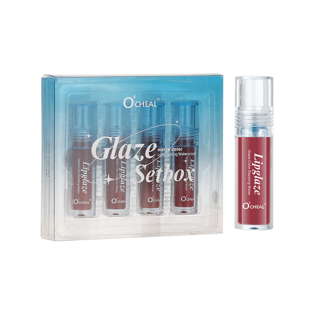 ACCESORII & MACHIAJ - Set rujuri lichide O’CHEAL Lipglaze – finish lucios, culori intense, rezistență ridicată