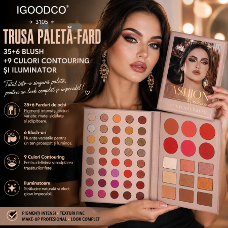 Trusă Paletă Fard IGOODCO  35+6 Blush + 9 Contouring