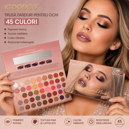ACCESORII & MACHIAJ - Trusă Paletă Fard Ochi IGOODCO 45 Culori Profesionale