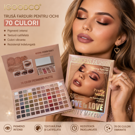Trusă Paletă Fard Ochi IGOODCO 70 Culori Profesionale