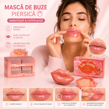 ACCESORII & MACHIAJ - Ushas Lip Mask Peach – Mască Hidratantă pentru Buze