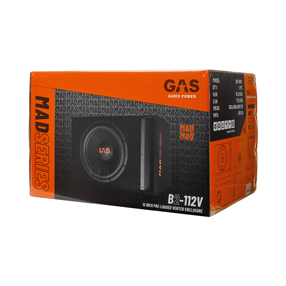 Subwoofer auto pasiv GAS MAD B2-112V 350W cu incinta [8]