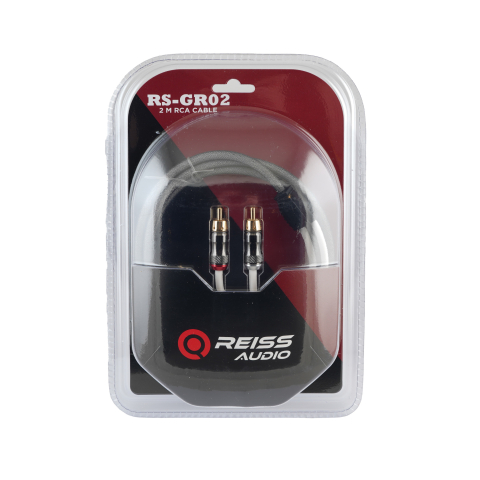 Cablu RCA Reiss Audio RS-GR02, 2 metri, tresa, conectori metalici [1]