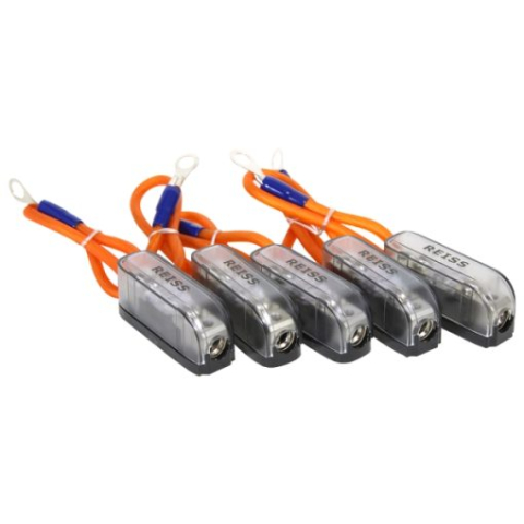 Socluri sigurante - Set 5 sugurante Mini ANL Reiss Audio RS-PC8GA+AFS50A, 80A, cablu + conector inel