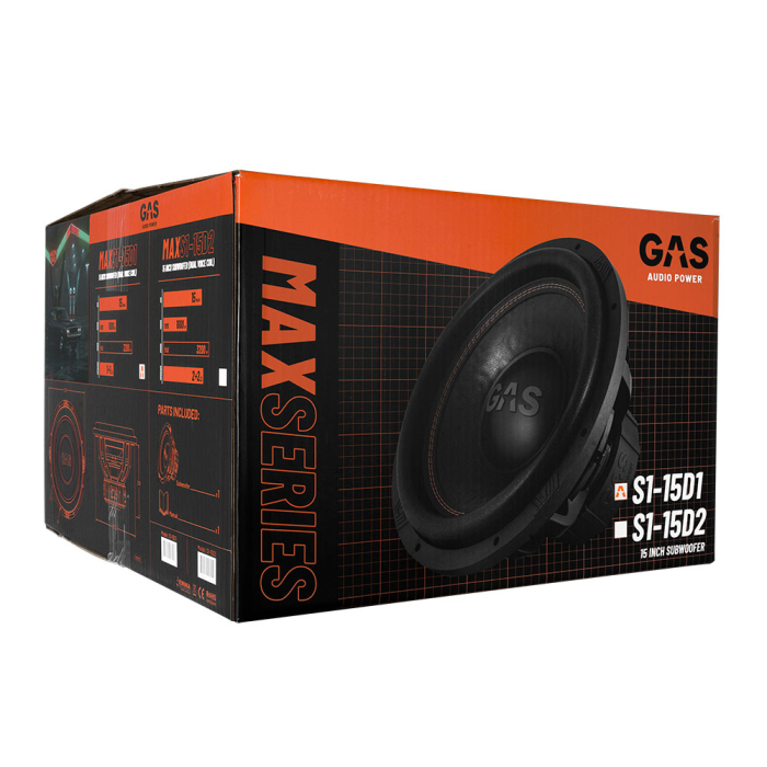 Subwoofer auto GAS MAX S1-15D1 15 inch 1600W 1 Ohm [8]