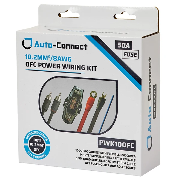 Kit Alimentare - Kit de cablare amplificator Auto-Connect PWK10OFC Pure OFC 10.2 mm2 8 AWG