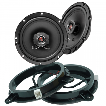 Pachete dedicate - Pachet difuzoare auto coaxiale Renault Bass Habit R165 16.5cm 60W cu inele si cablu adaptor