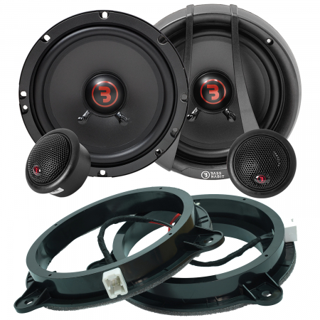 Pachete dedicate - Pachet difuzoare auto componente Nissan Bass Habit R165C 16.5cm 60W cu inele si cablu adaptor