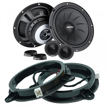 Pachete dedicate - Pachet difuzoare auto componente Dacia ETON PRA 16 16.5 cm 70W cu inele si cablu adaptor