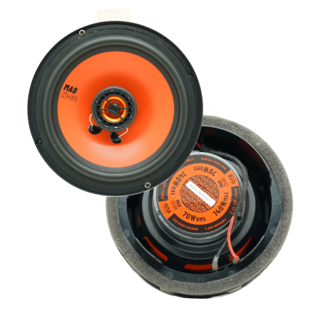 Difuzoare auto - Set difuzoare auto coaxiale usi spate VW Passat B7 2010-2014 GAS MAD X1-64 16.5cm 70W cu inele si mufa adaptoare
