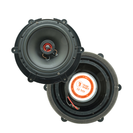 Difuzoare auto - Set difuzoare auto coaxiale usi spate VW Tiguan 2 2016-2022 Bass Habit P165 16.5cm 60W cu inele si mufa adaptoare