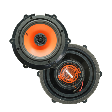 Pachete dedicate VW - Set difuzoare auto coaxiale usi spate VW Passat B8 2014-2023 GAS MAD X2-64 16.5cm 100W cu inele si mufa adaptoare