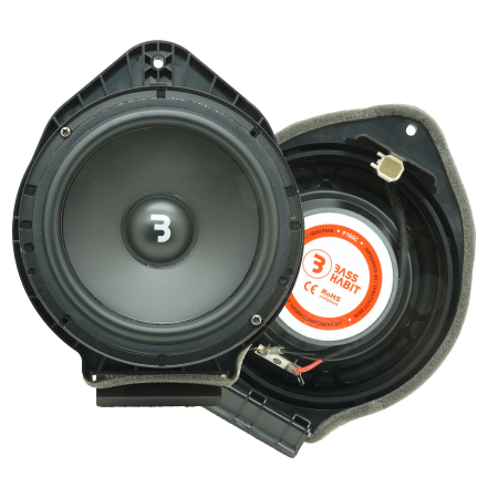 Pachete dedicate Opel Astra J - Set difuzoare auto componente usi fata Opel Astra J Bass Habit P165C 16.5cm 60W cu inele si mufa adaptoare