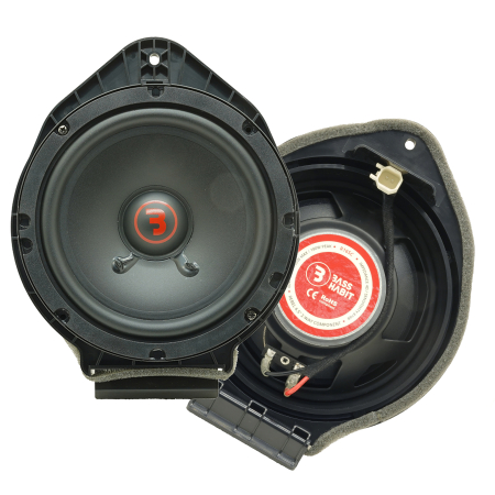 Pachete dedicate Opel Astra J - Set difuzoare auto componente usi fata Opel Astra J Bass Habit R165C 16.5cm 60W cu inele si mufa adaptoare