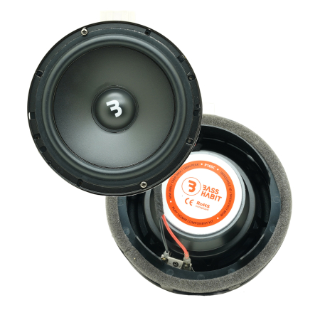 Pachete dedicate VW - Set difuzoare auto componente usi fata VW Golf 2012-2024 Bass Habit P165C 16.5cm 60W cu inele si mufa adaptoare