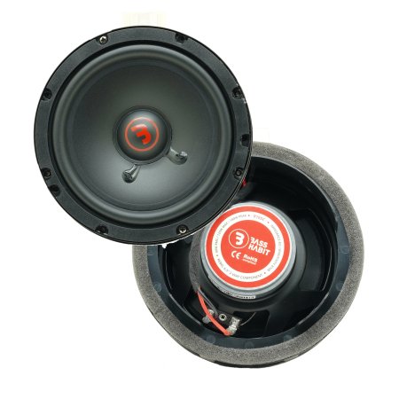 Pachete dedicate VW - Set difuzoare auto componente usi fata VW Passat B7 2010-2014 Bass Habit R165C 16.5cm 60W cu inele si mufa adaptoare