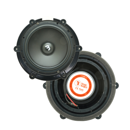 Difuzoare auto - Set difuzoare auto componente usi fata VW Passat B8 2014-2023 Bass Habit P165C 16.5cm 60W cu inele si mufa adaptoare