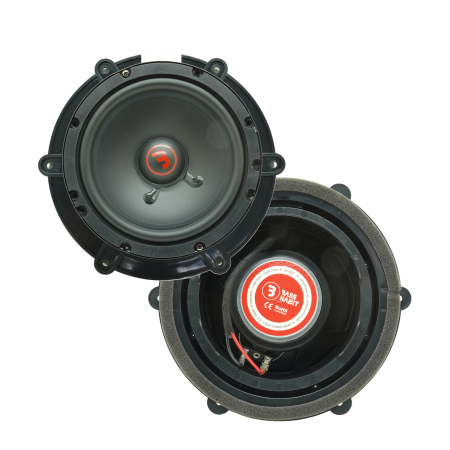 Pachete dedicate VW Passat B7 & B8 - Set difuzoare auto componente usi fata VW Passat B8 2014-2023 Bass Habit R165C 16.5cm 60W cu inele si mufa adaptoare