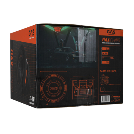 Subwoofer auto GAS MAX S1-8D1 8 inch 550W 1 Ohm [8]