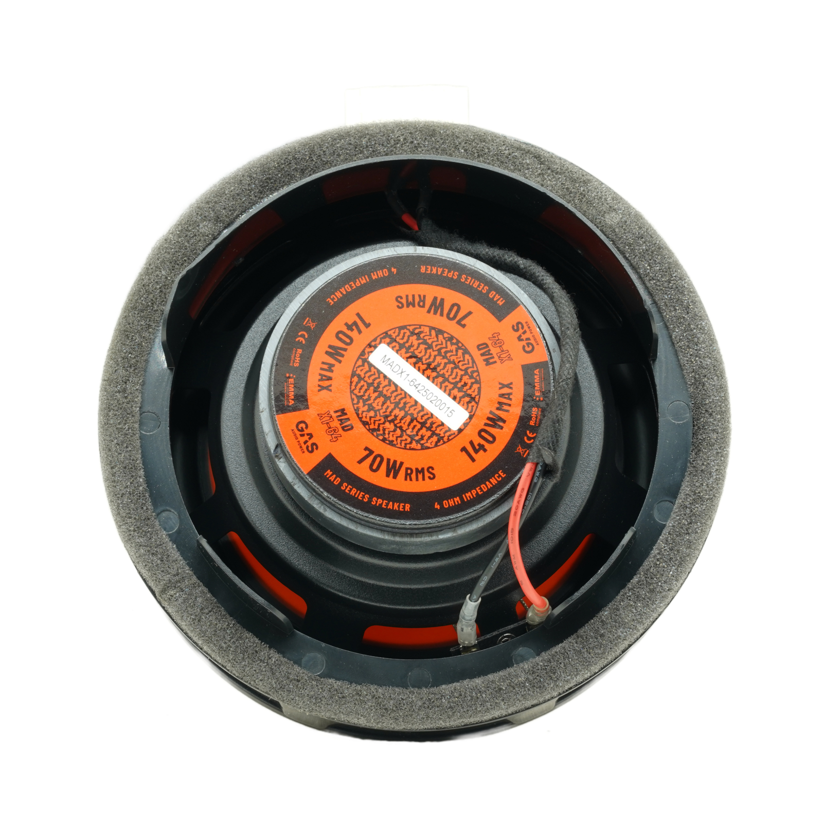 Set difuzoare auto coaxiale usi spate VW Polo 2009-2024 GAS MAD X1-64 16.5cm 70W cu inele si mufa adaptoare [2]