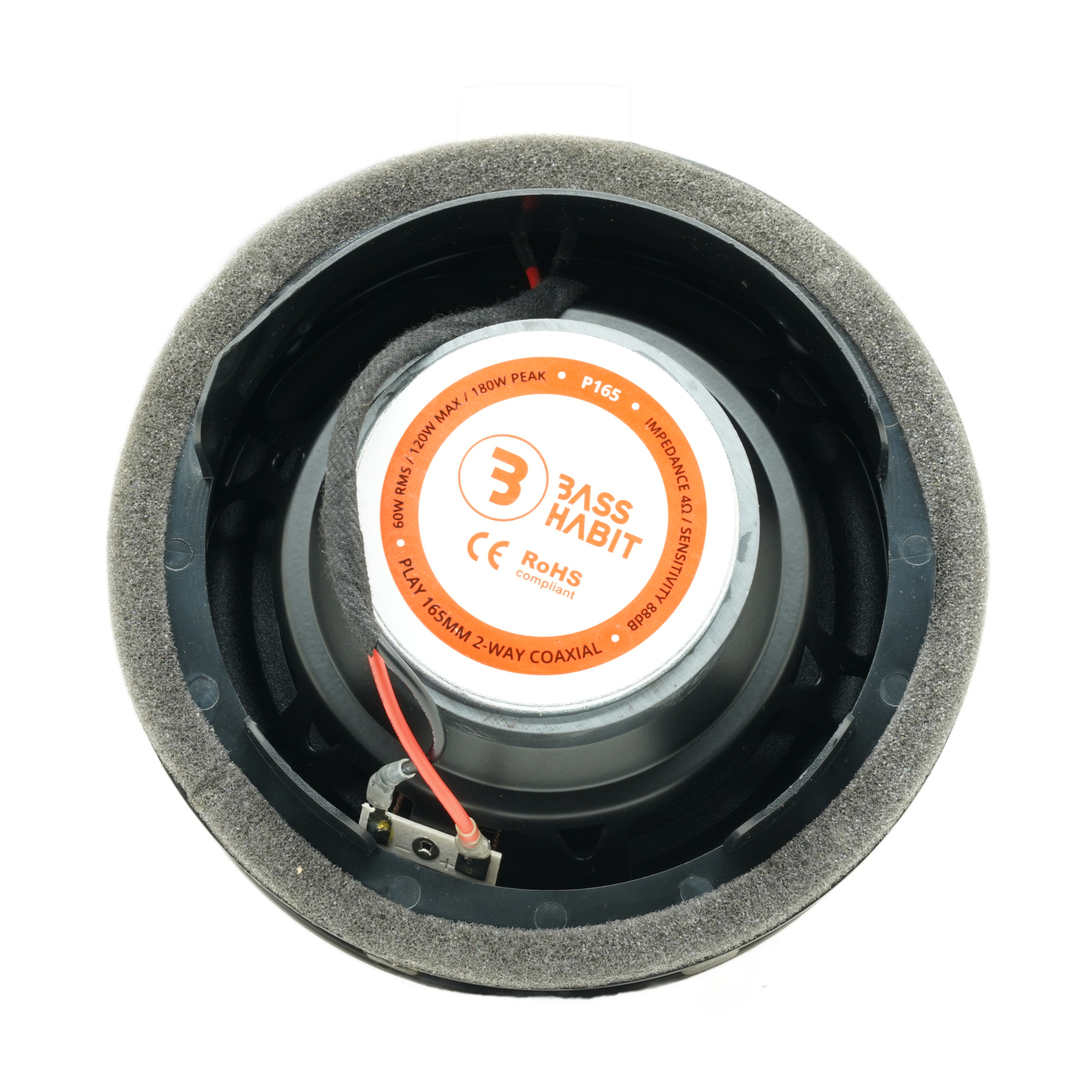 Set difuzoare auto coaxiale usi spate VW Golf 2012-2024 Bass Habit P165 16.5cm 60W cu inele si mufa adaptoare [2]