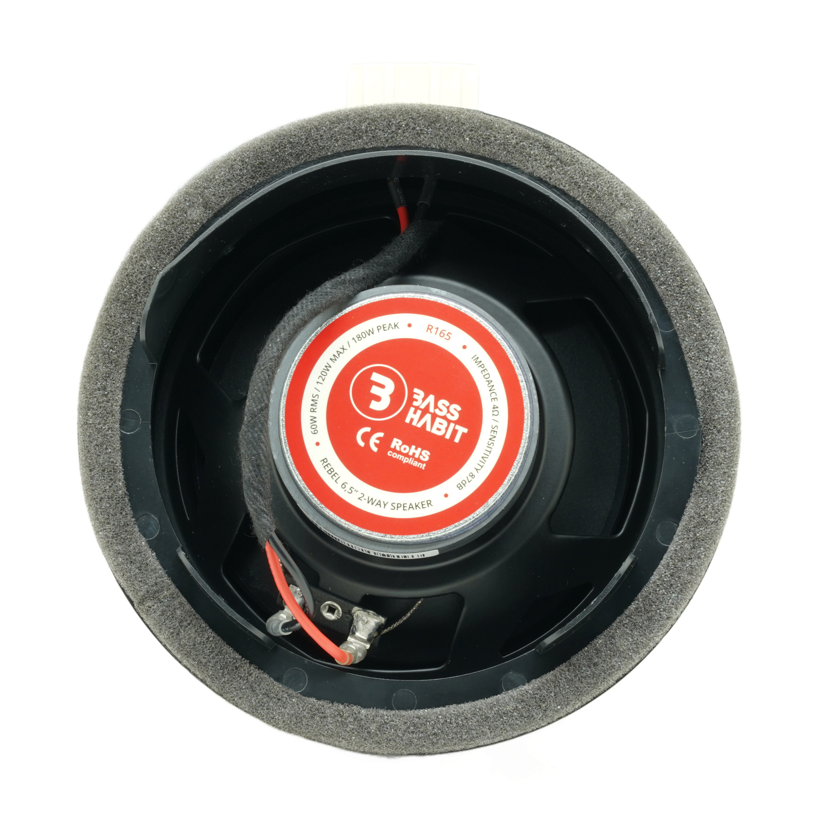 Set difuzoare auto coaxiale usi spate VW T-Roc 2017-2024 Bass Habit R165 16.5cm 60W cu inele si mufa adaptoare [2]