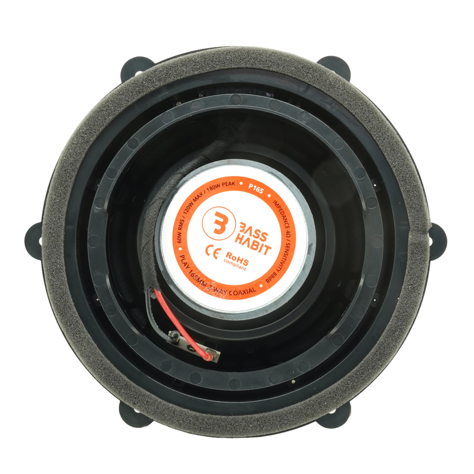Set difuzoare auto coaxiale usi spate VW Touareg 2010-2022 Bass Habit P165 16.5cm 60W cu inele si mufa adaptoare [2]