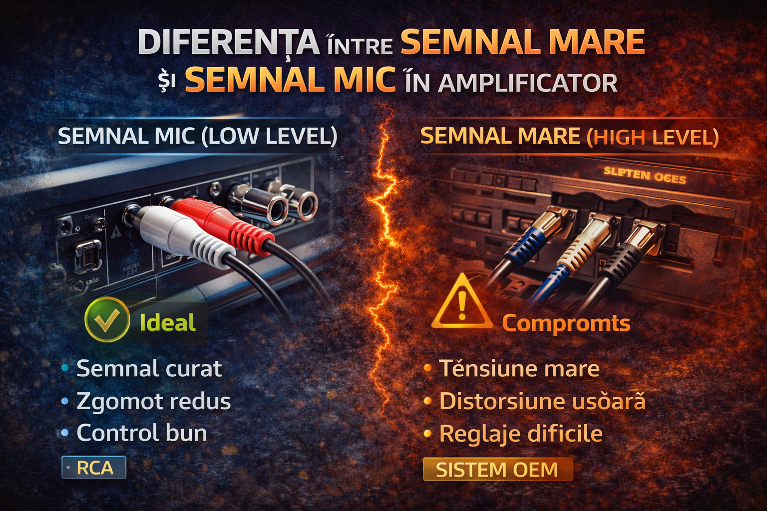 Diferența dintre semnal mare și semnal mic de intrare în amplificator