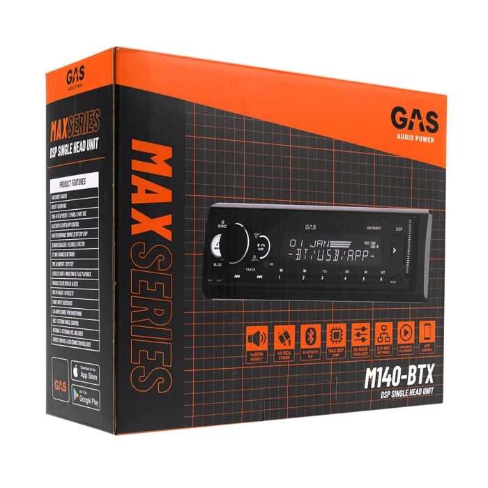 MP3 Player auto GAS MAX M140-BTX 4x45W Bluetooth [23]
