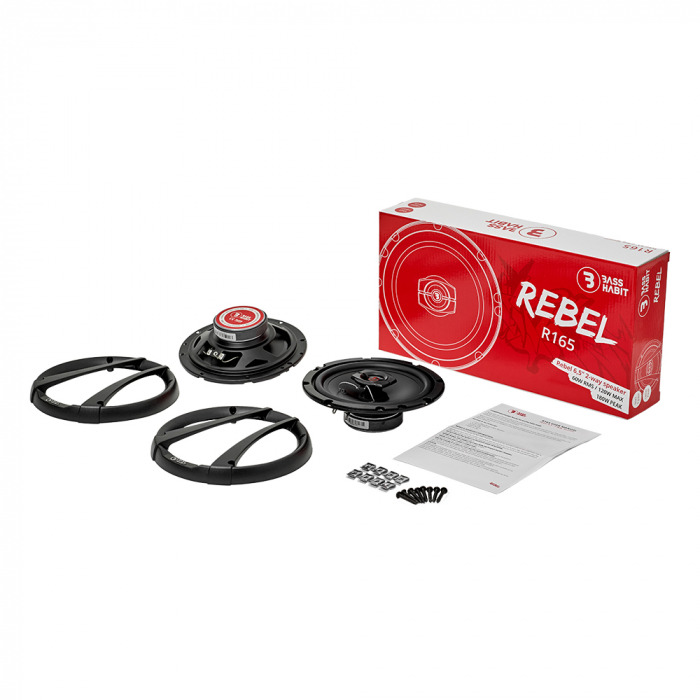 Pachet difuzoare auto coaxiale Nissan Bass Habit R165 16.5cm 60W cu inele si cablu adaptor [8]