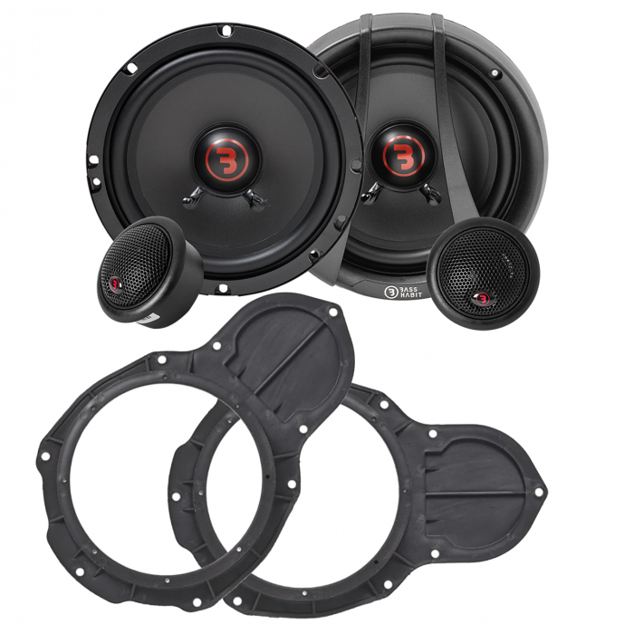 Pachet boxe auto componente VW Passat Bass Habit R165C 16.5cm 60W cu inele adaptor [1]