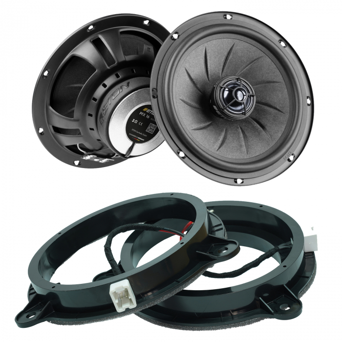 Pachet difuzoare auto coaxiale Renault Eton PFX 16 16.5 cm 70W cu inele si cablu adaptor [1]
