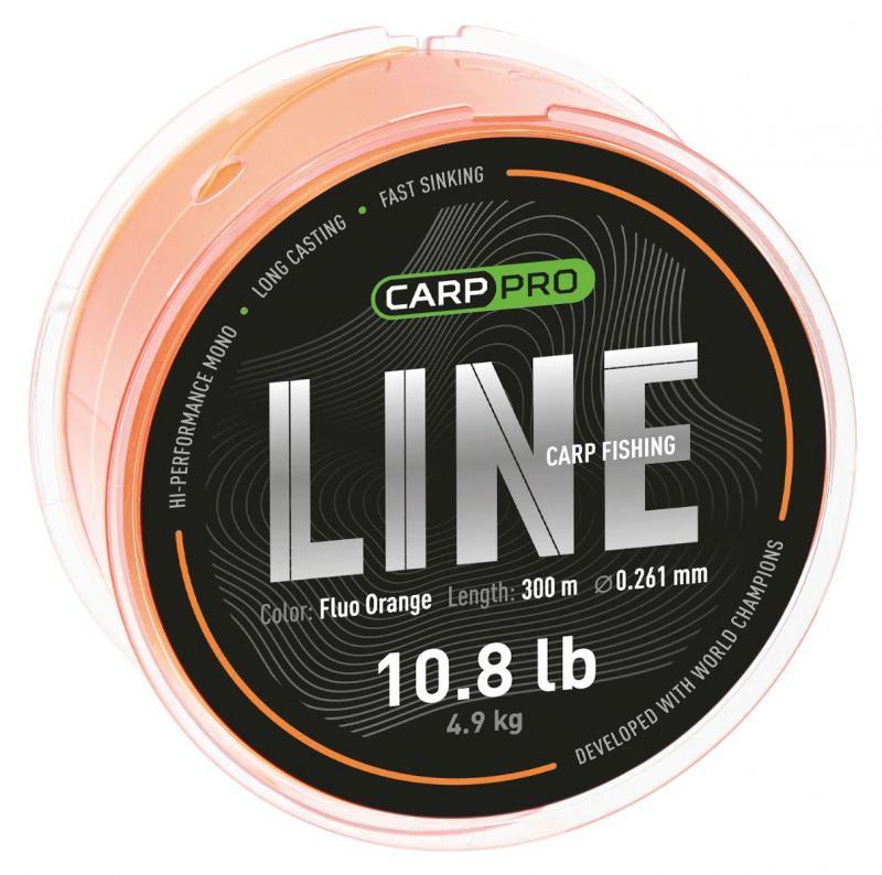 Carp Pro - Fir Monofilament Carp Fishing Line Fluo Orange 300m / 0,261mm / 4,9kg [1]