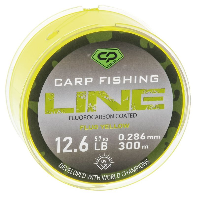 Carp Pro - Fir Monofilament Carp Fishing Line Fluorocarbon Coated Fluo Yellow 1000m / 0,405mm / 10,8kg [1]