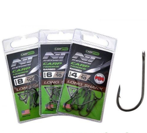 Carlige - Carp Pro - Carlige Long Shank NT Series Nr.4, 10buc/plic