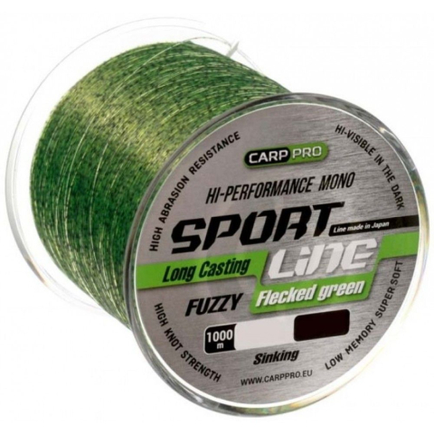 Fire Monofilament Crap - Carp Pro - Fir Monofilament Sport Line Flecked Green 0,335mm / 1000m / 7,8kg